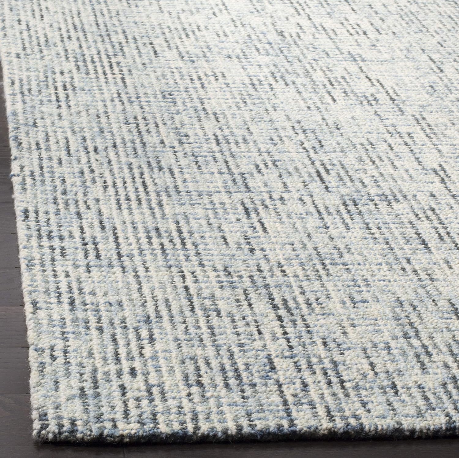 image:imageSAFAVIEH Area Rug 8x10 Abstract Collection Large Light Grey amp Ivory Handmade Wool Ideal for Living Room Bedroom Office Dining Space ABT468FBlueCharcoal