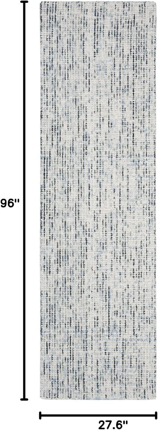 image:imageSAFAVIEH Area Rug 8x10 Abstract Collection Large Light Grey amp Ivory Handmade Wool Ideal for Living Room Bedroom Office Dining Space ABT468FBlueCharcoal
