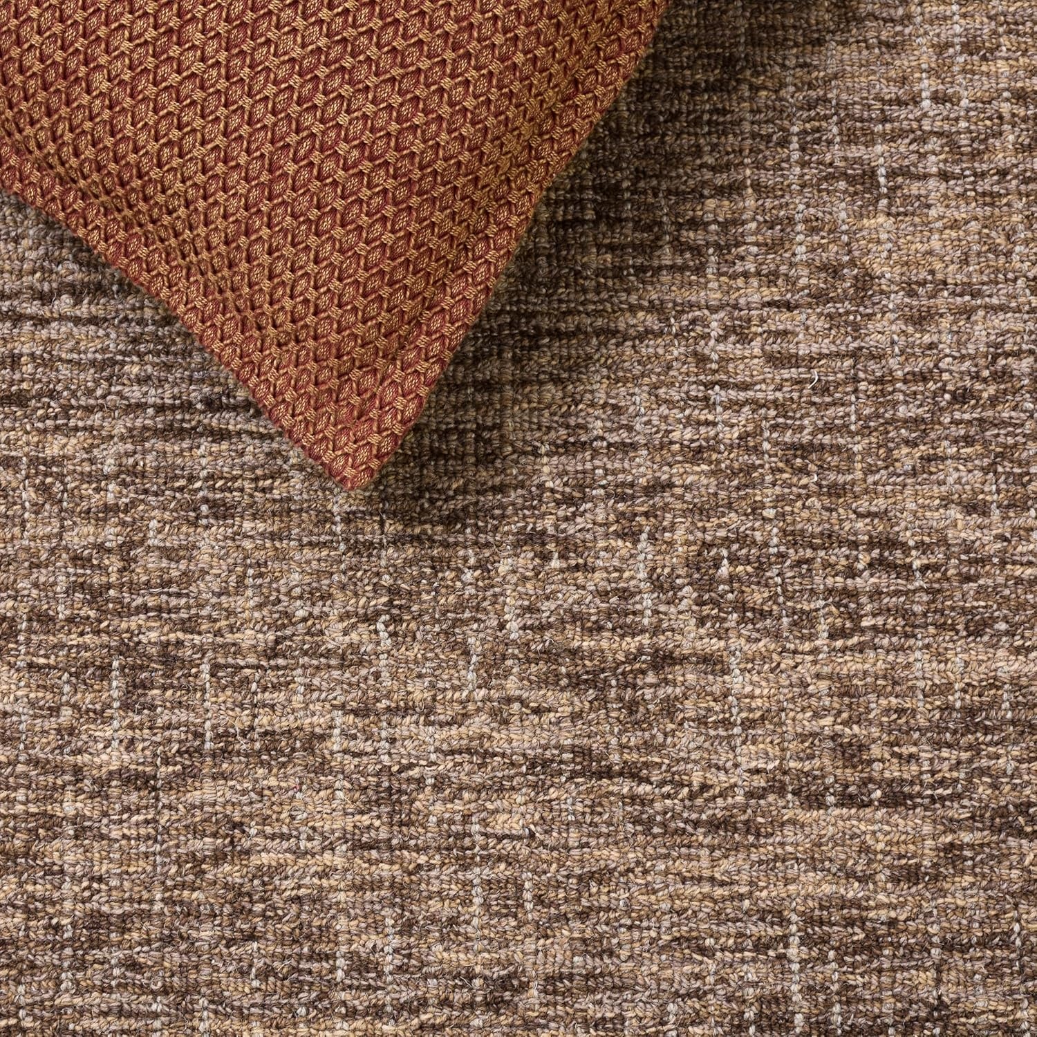 image:imageSAFAVIEH Area Rug 8x10 Abstract Collection Large Light Grey amp Ivory Handmade Wool Ideal for Living Room Bedroom Office Dining Space ABT468FBrownBeige