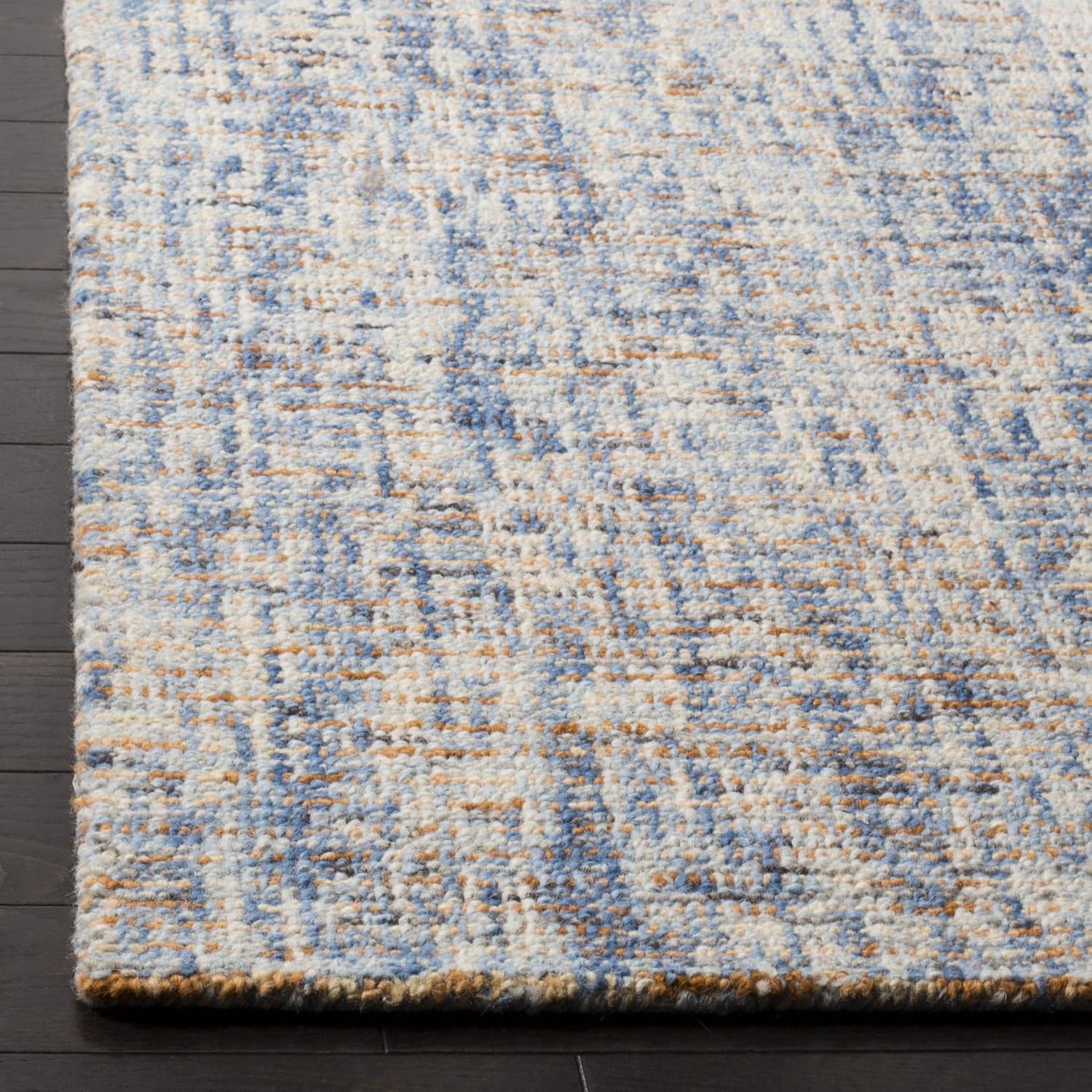 image:imageSAFAVIEH Area Rug 8x10 Abstract Collection Large Light Grey amp Ivory Handmade Wool Ideal for Living Room Bedroom Office Dining Space ABT468FDark BlueRust