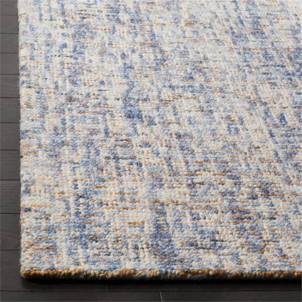 image:imageSAFAVIEH Area Rug 8x10 Abstract Collection Large Light Grey amp Ivory Handmade Wool Ideal for Living Room Bedroom Office Dining Space ABT468FDark BlueRust