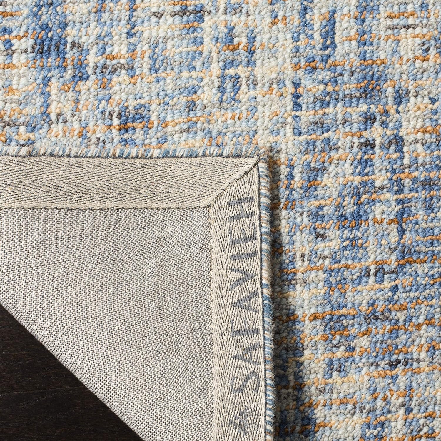 image:imageSAFAVIEH Area Rug 8x10 Abstract Collection Large Light Grey amp Ivory Handmade Wool Ideal for Living Room Bedroom Office Dining Space ABT468FDark BlueRust