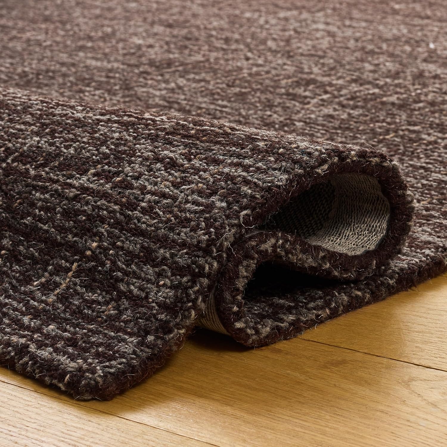 image:imageSAFAVIEH Area Rug 8x10 Abstract Collection Large Light Grey amp Ivory Handmade Wool Ideal for Living Room Bedroom Office Dining Space ABT468FDark Brown