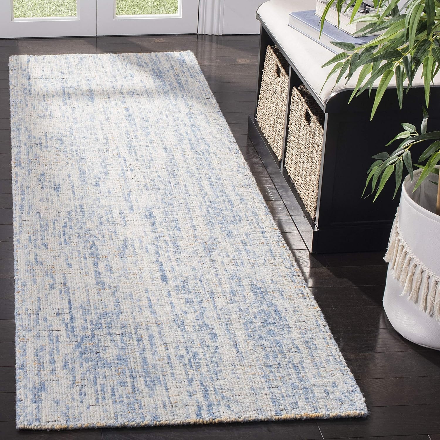 image:imageSAFAVIEH Area Rug 8x10 Abstract Collection Large Light Grey amp Ivory Handmade Wool Ideal for Living Room Bedroom Office Dining Space ABT468FDark BlueRust