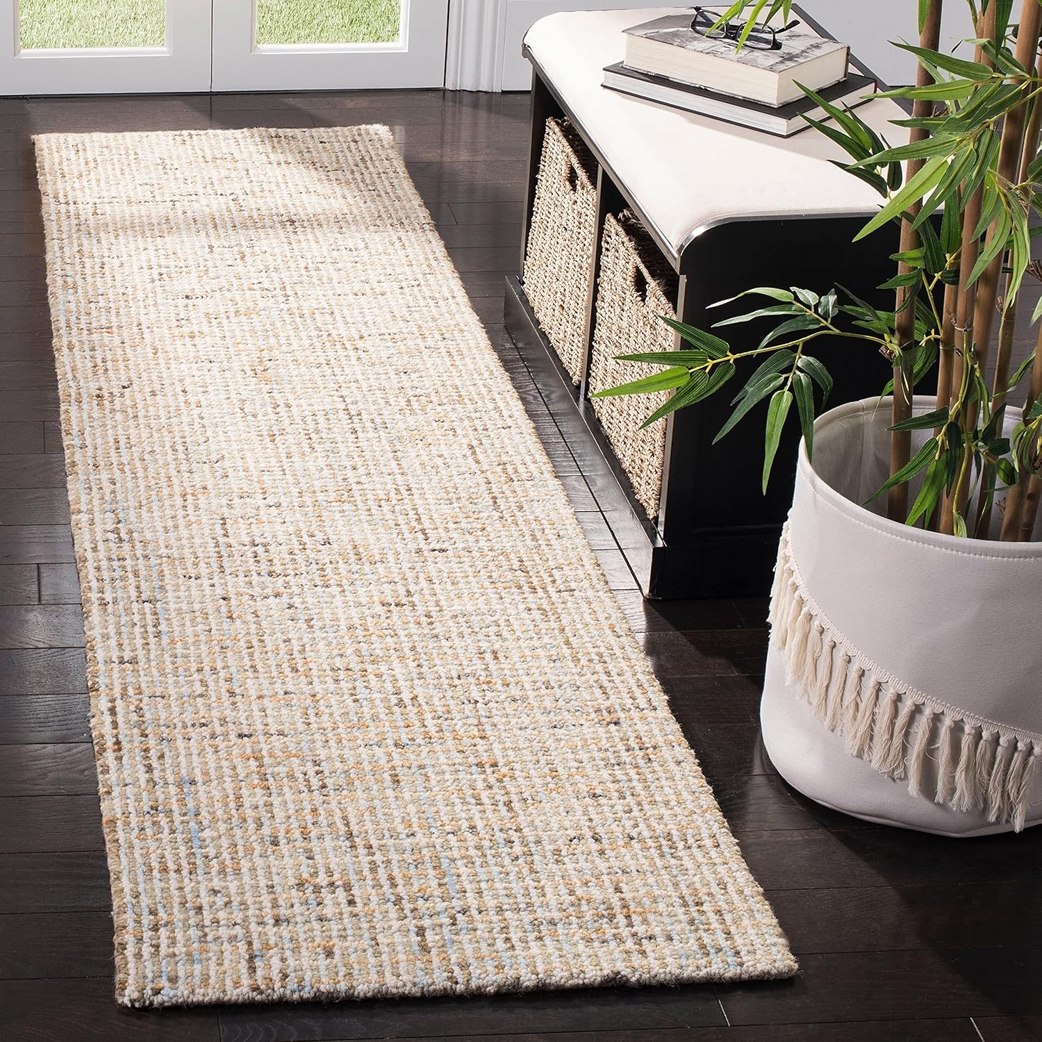image:imageSAFAVIEH Area Rug 8x10 Abstract Collection Large Light Grey amp Ivory Handmade Wool Ideal for Living Room Bedroom Office Dining Space ABT468FDark BlueRust
