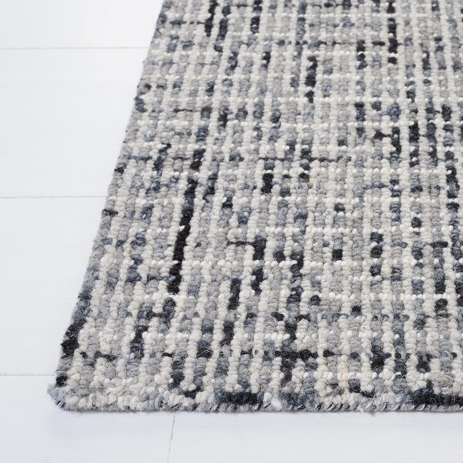 image:imageSAFAVIEH Area Rug 8x10 Abstract Collection Large Light Grey amp Ivory Handmade Wool Ideal for Living Room Bedroom Office Dining Space ABT468FDark GreyIvory