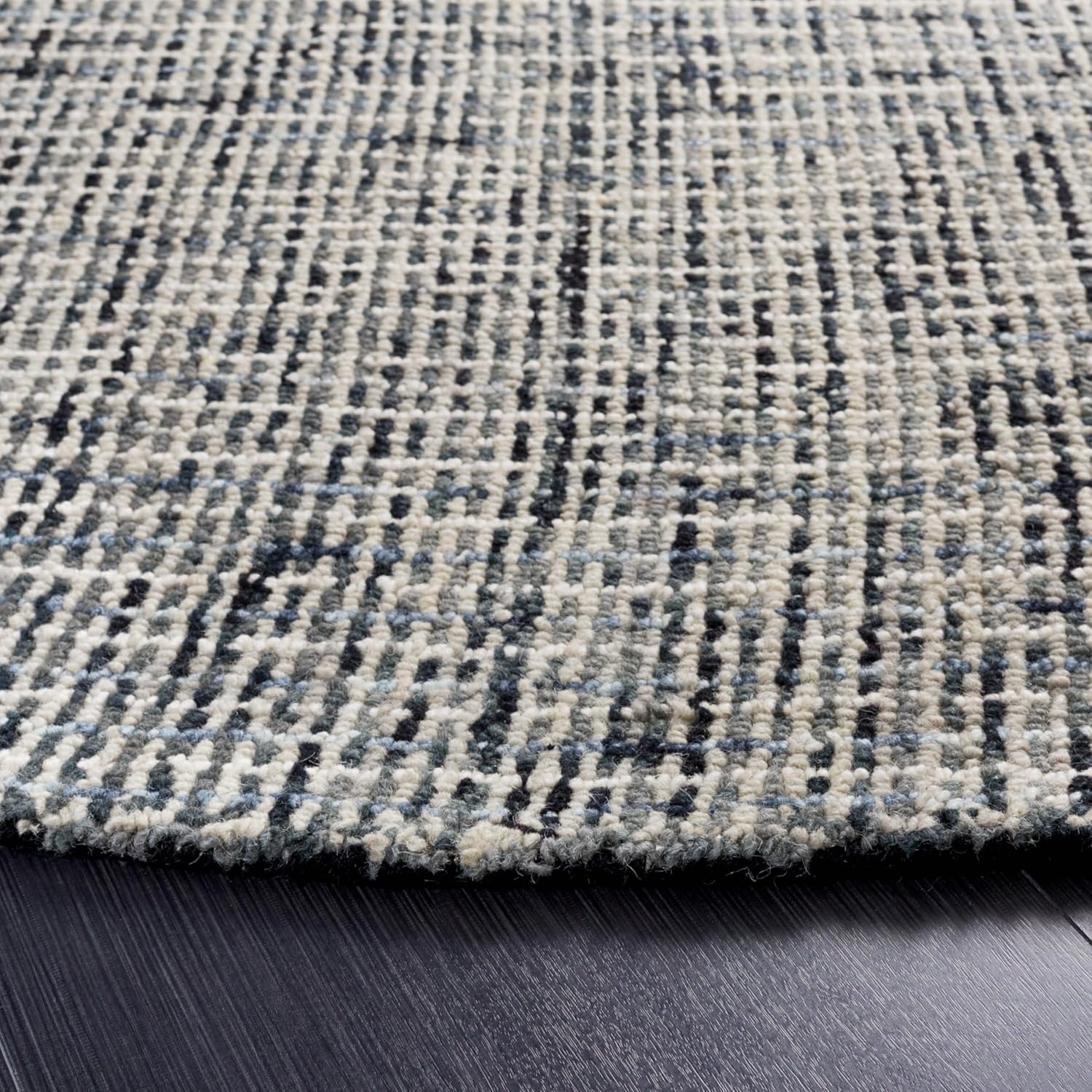 image:imageSAFAVIEH Area Rug 8x10 Abstract Collection Large Light Grey amp Ivory Handmade Wool Ideal for Living Room Bedroom Office Dining Space ABT468FDark GreyIvory