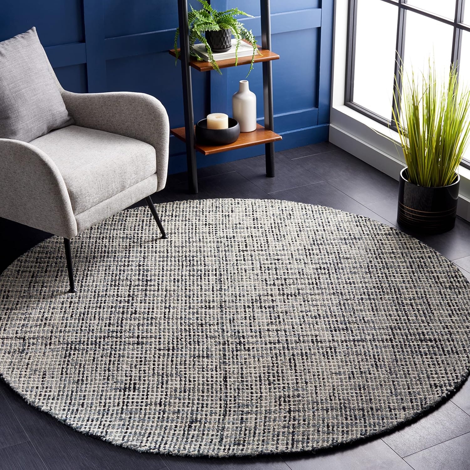 image:imageSAFAVIEH Area Rug 8x10 Abstract Collection Large Light Grey amp Ivory Handmade Wool Ideal for Living Room Bedroom Office Dining Space ABT468FDark GreyIvory