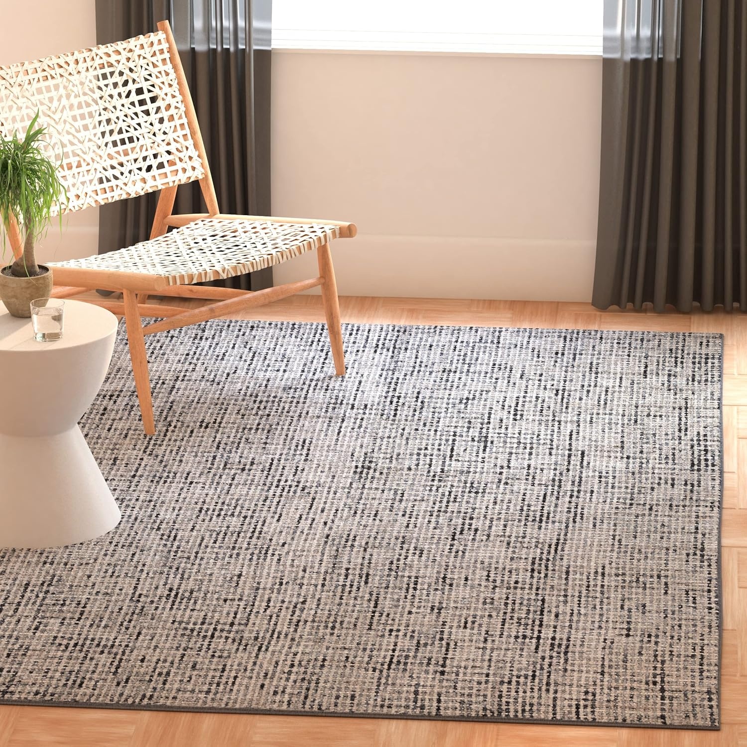 image:imageSAFAVIEH Area Rug 8x10 Abstract Collection Large Light Grey amp Ivory Handmade Wool Ideal for Living Room Bedroom Office Dining Space ABT468FDark GreyIvory