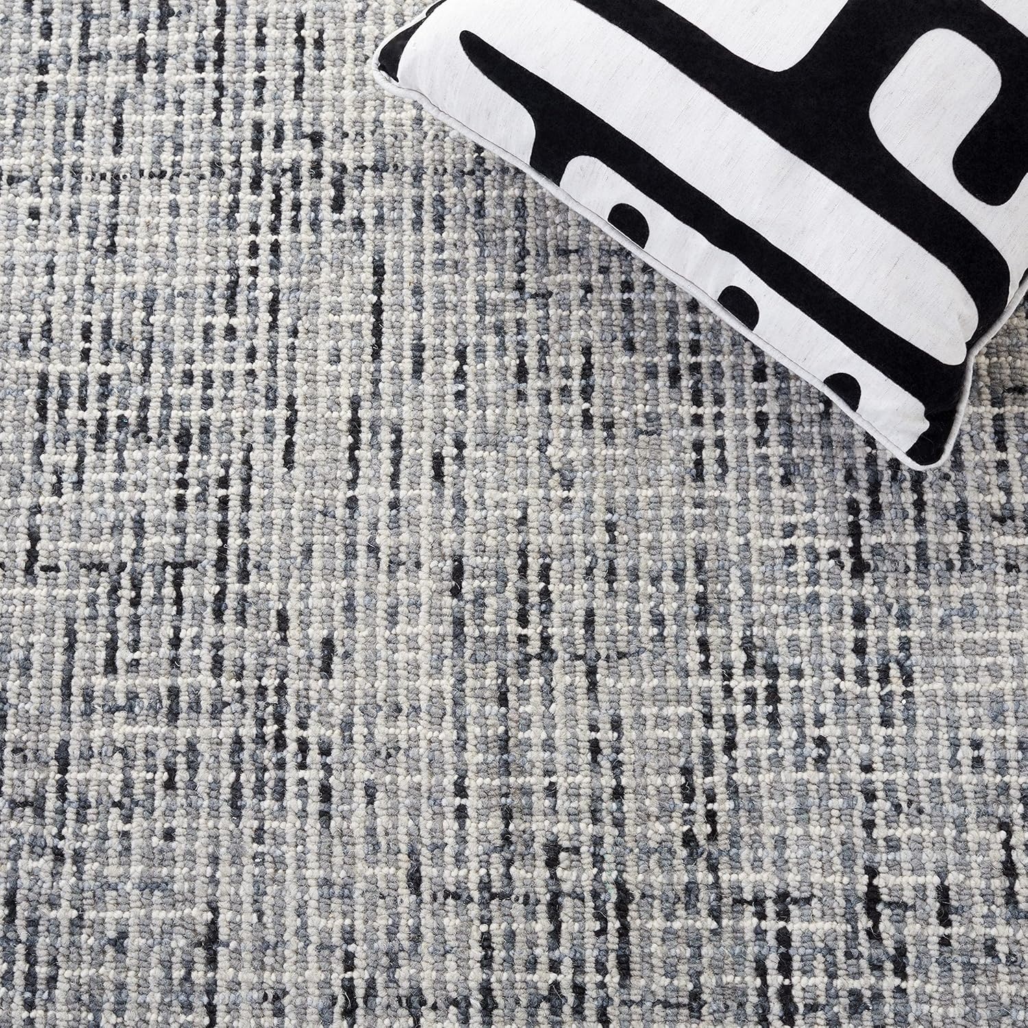 image:imageSAFAVIEH Area Rug 8x10 Abstract Collection Large Light Grey amp Ivory Handmade Wool Ideal for Living Room Bedroom Office Dining Space ABT468FDark GreyIvory