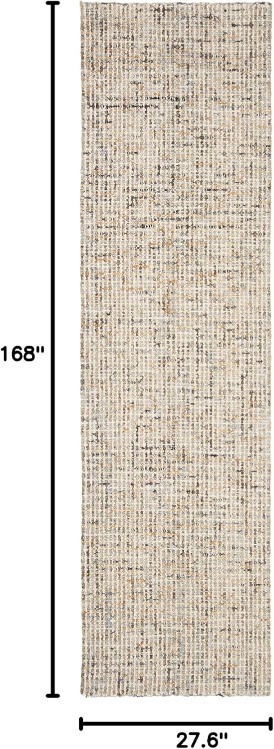 image:imageSAFAVIEH Area Rug 8x10 Abstract Collection Large Light Grey amp Ivory Handmade Wool Ideal for Living Room Bedroom Office Dining Space ABT468FGoldBlue