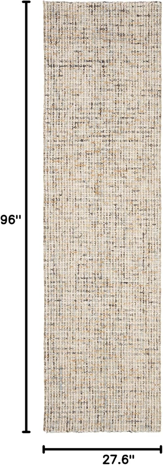 image:imageSAFAVIEH Area Rug 8x10 Abstract Collection Large Light Grey amp Ivory Handmade Wool Ideal for Living Room Bedroom Office Dining Space ABT468FGoldBlue