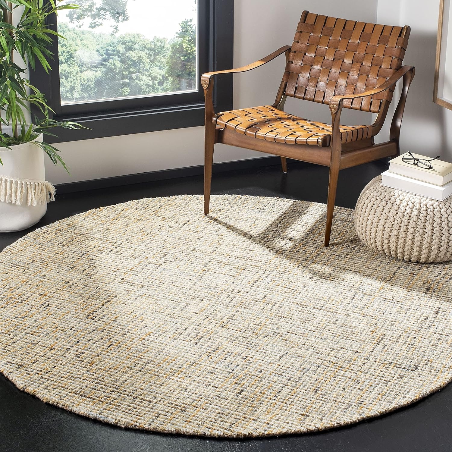 image:imageSAFAVIEH Area Rug 8x10 Abstract Collection Large Light Grey amp Ivory Handmade Wool Ideal for Living Room Bedroom Office Dining Space ABT468FGoldBlue