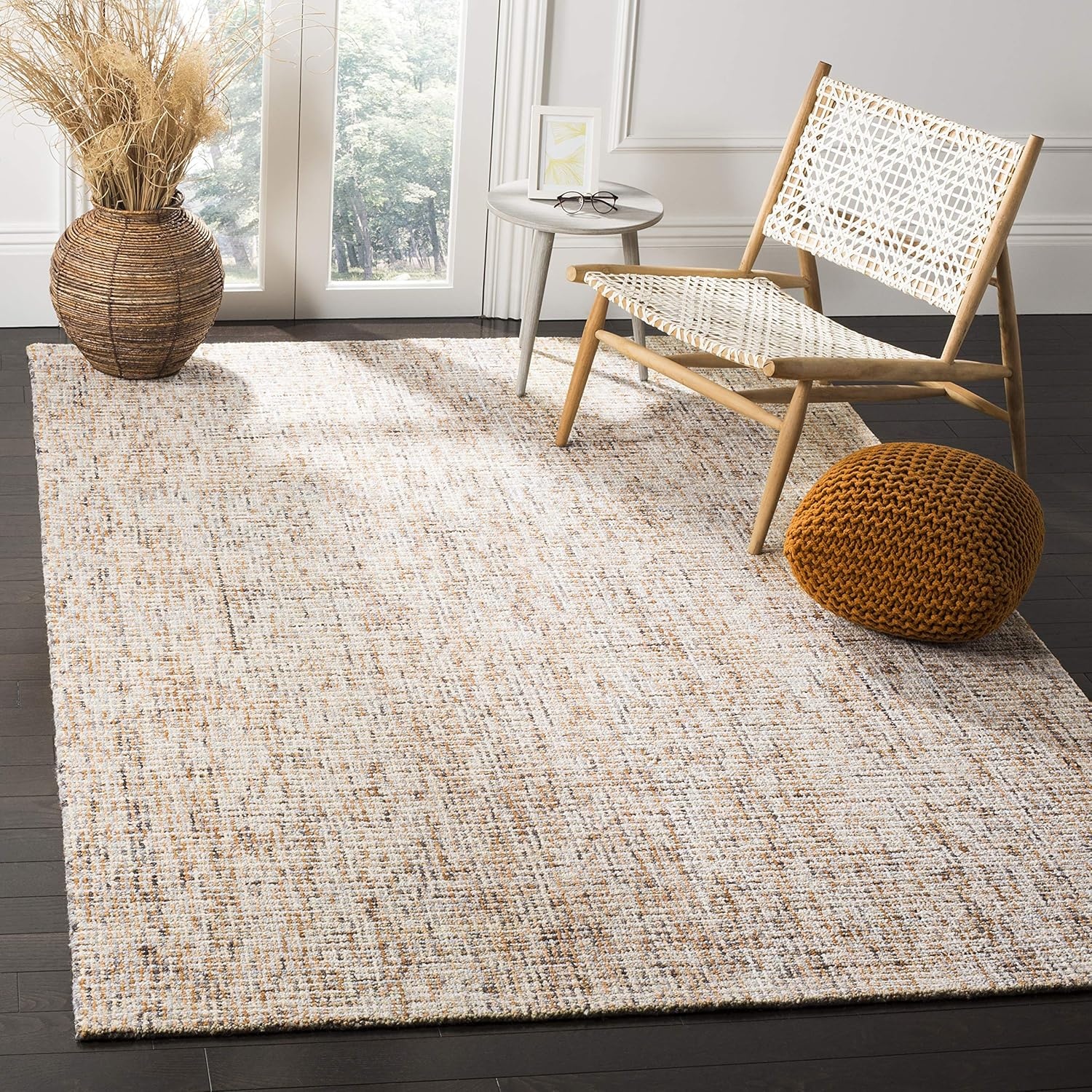 image:imageSAFAVIEH Area Rug 8x10 Abstract Collection Large Light Grey amp Ivory Handmade Wool Ideal for Living Room Bedroom Office Dining Space ABT468FGoldBlue