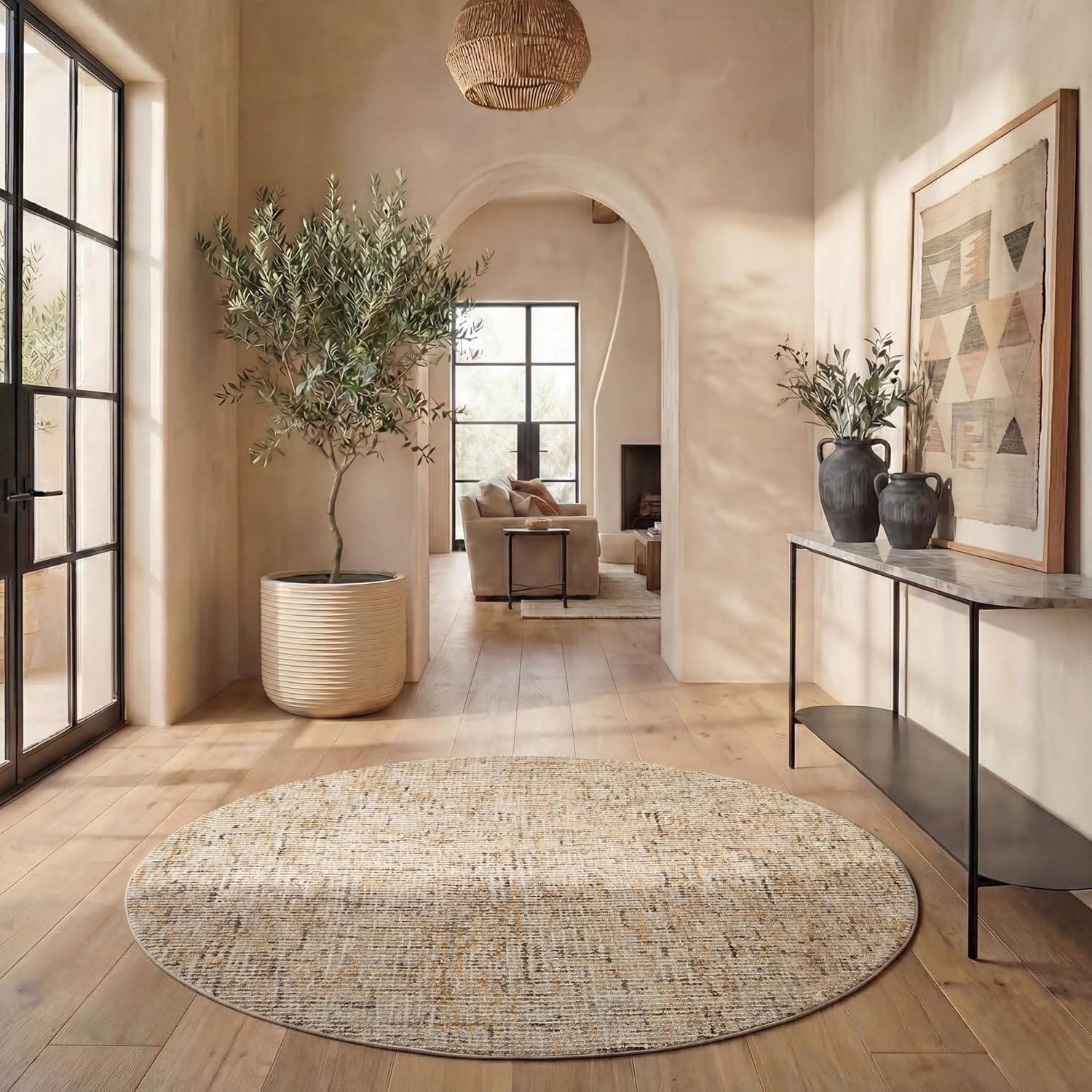 image:imageSAFAVIEH Area Rug 8x10 Abstract Collection Large Light Grey amp Ivory Handmade Wool Ideal for Living Room Bedroom Office Dining Space ABT468FGoldBlue
