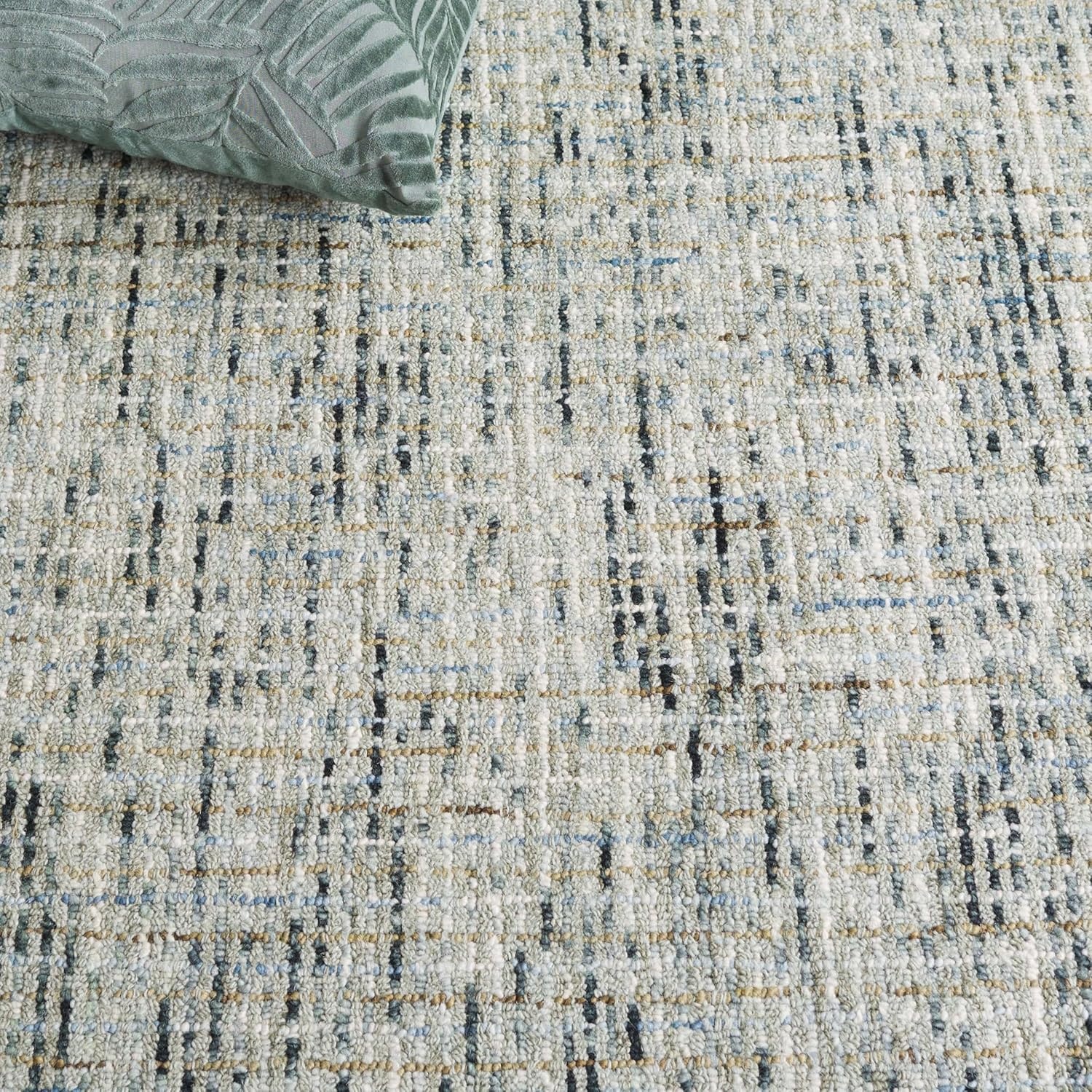 image:imageSAFAVIEH Area Rug 8x10 Abstract Collection Large Light Grey amp Ivory Handmade Wool Ideal for Living Room Bedroom Office Dining Space ABT468FGreenIvory