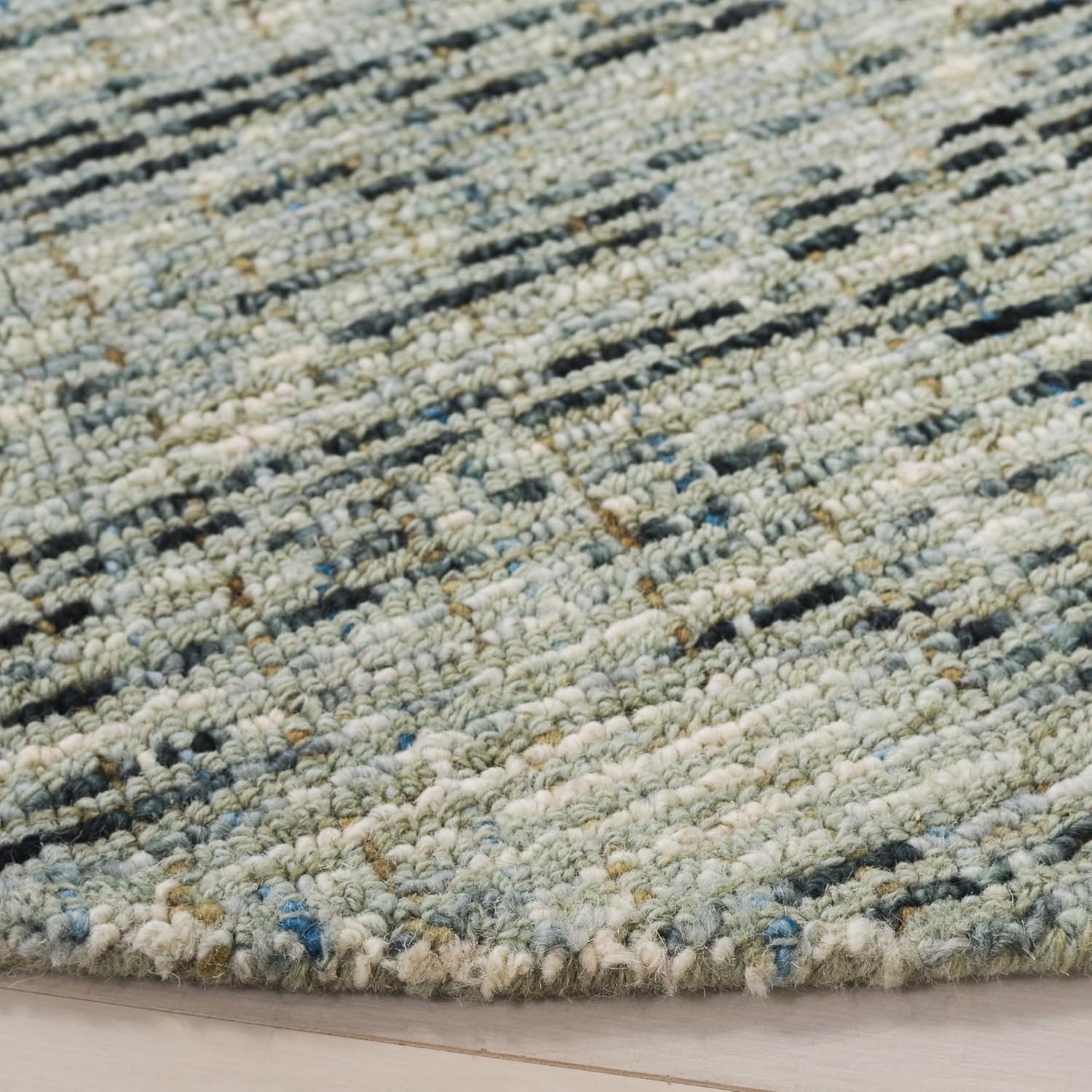 image:imageSAFAVIEH Area Rug 8x10 Abstract Collection Large Light Grey amp Ivory Handmade Wool Ideal for Living Room Bedroom Office Dining Space ABT468FGreenIvory