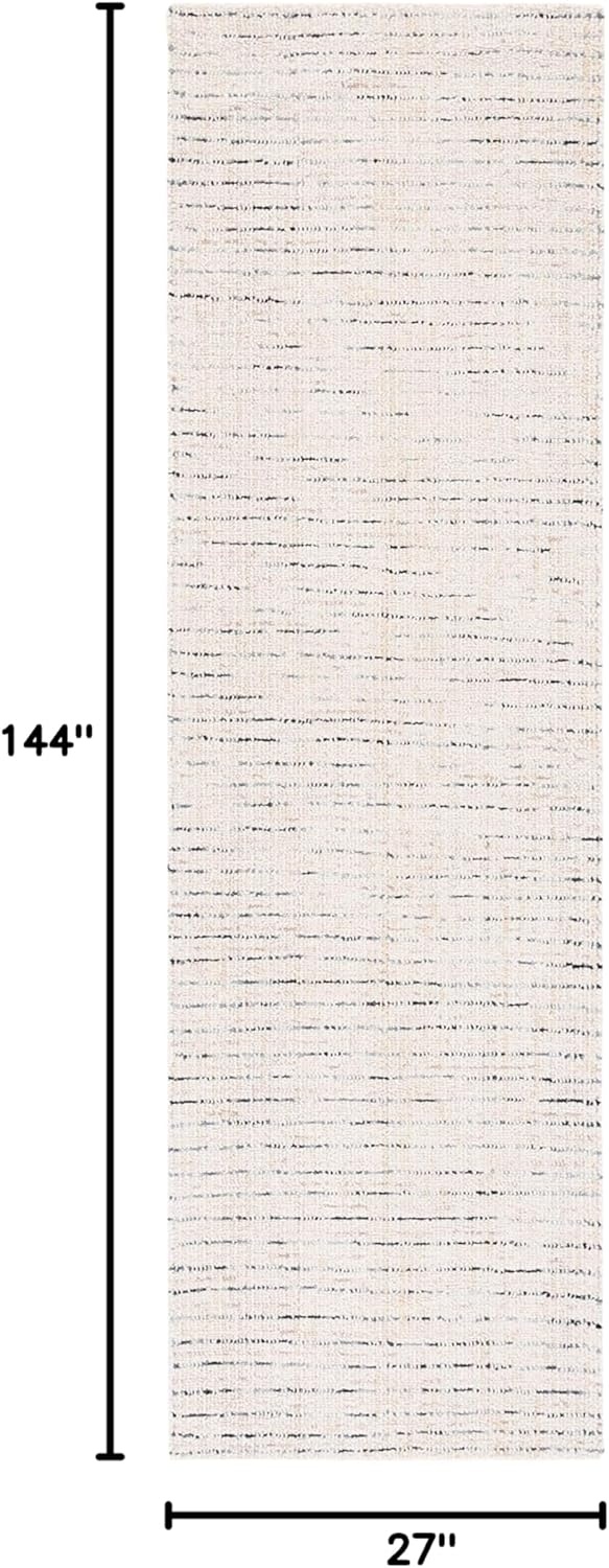 image:imageSAFAVIEH Area Rug 8x10 Abstract Collection Large Light Grey amp Ivory Handmade Wool Ideal for Living Room Bedroom Office Dining Space ABT468FIvoryBlue