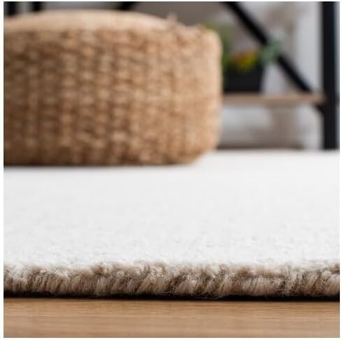 image:imageSAFAVIEH Area Rug 8x10 Abstract Collection Large Light Grey amp Ivory Handmade Wool Ideal for Living Room Bedroom Office Dining Space ABT468FIvoryBeige