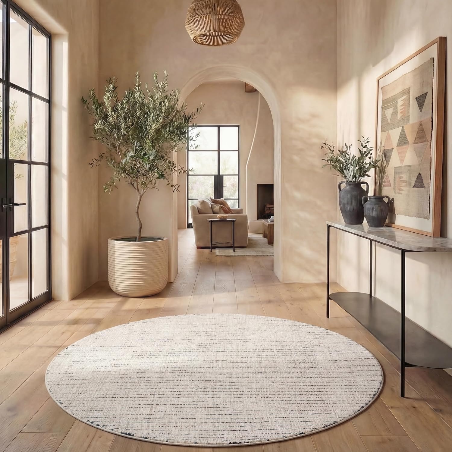 image:imageSAFAVIEH Area Rug 8x10 Abstract Collection Large Light Grey amp Ivory Handmade Wool Ideal for Living Room Bedroom Office Dining Space ABT468FIvoryBlue