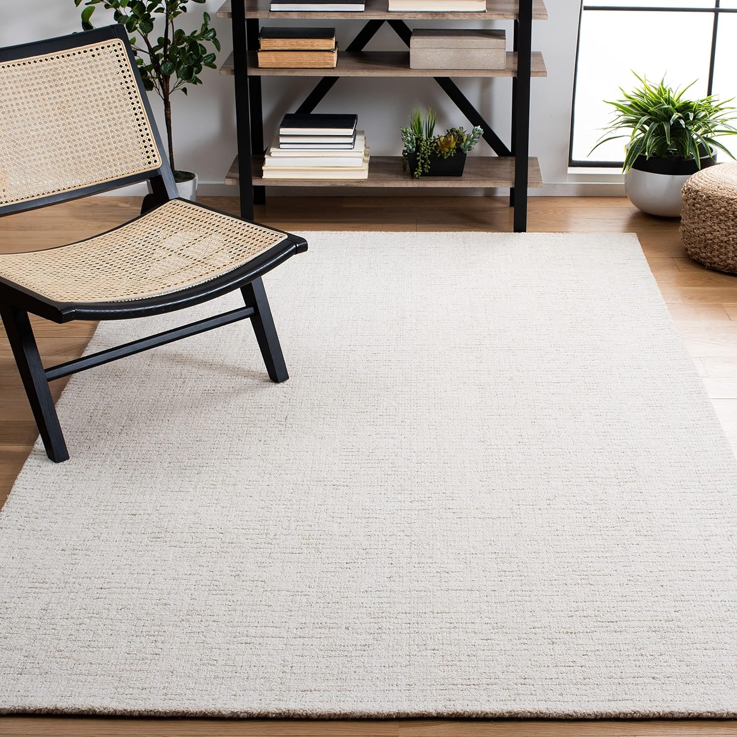 image:imageSAFAVIEH Area Rug 8x10 Abstract Collection Large Light Grey amp Ivory Handmade Wool Ideal for Living Room Bedroom Office Dining Space ABT468FIvoryBeige