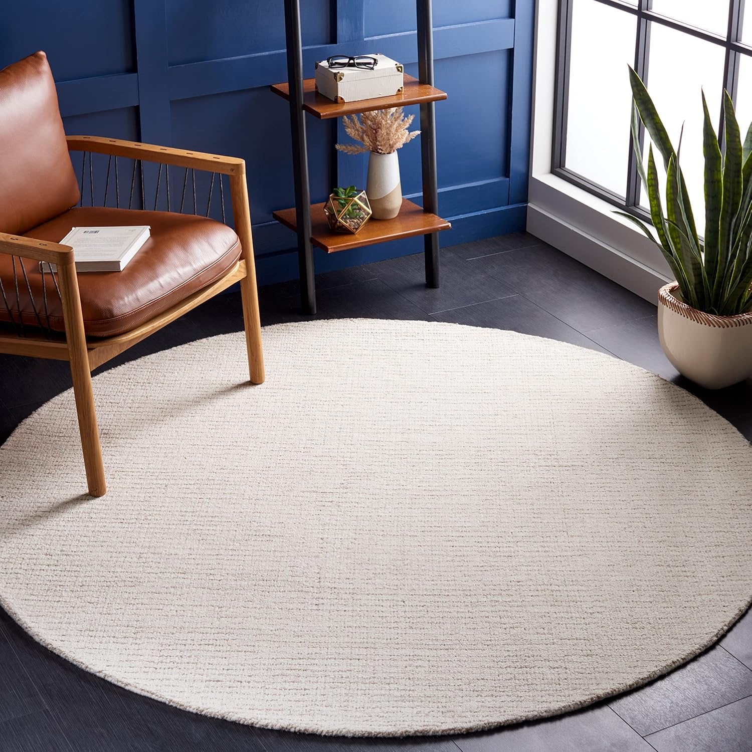 image:imageSAFAVIEH Area Rug 8x10 Abstract Collection Large Light Grey amp Ivory Handmade Wool Ideal for Living Room Bedroom Office Dining Space ABT468FIvoryBeige