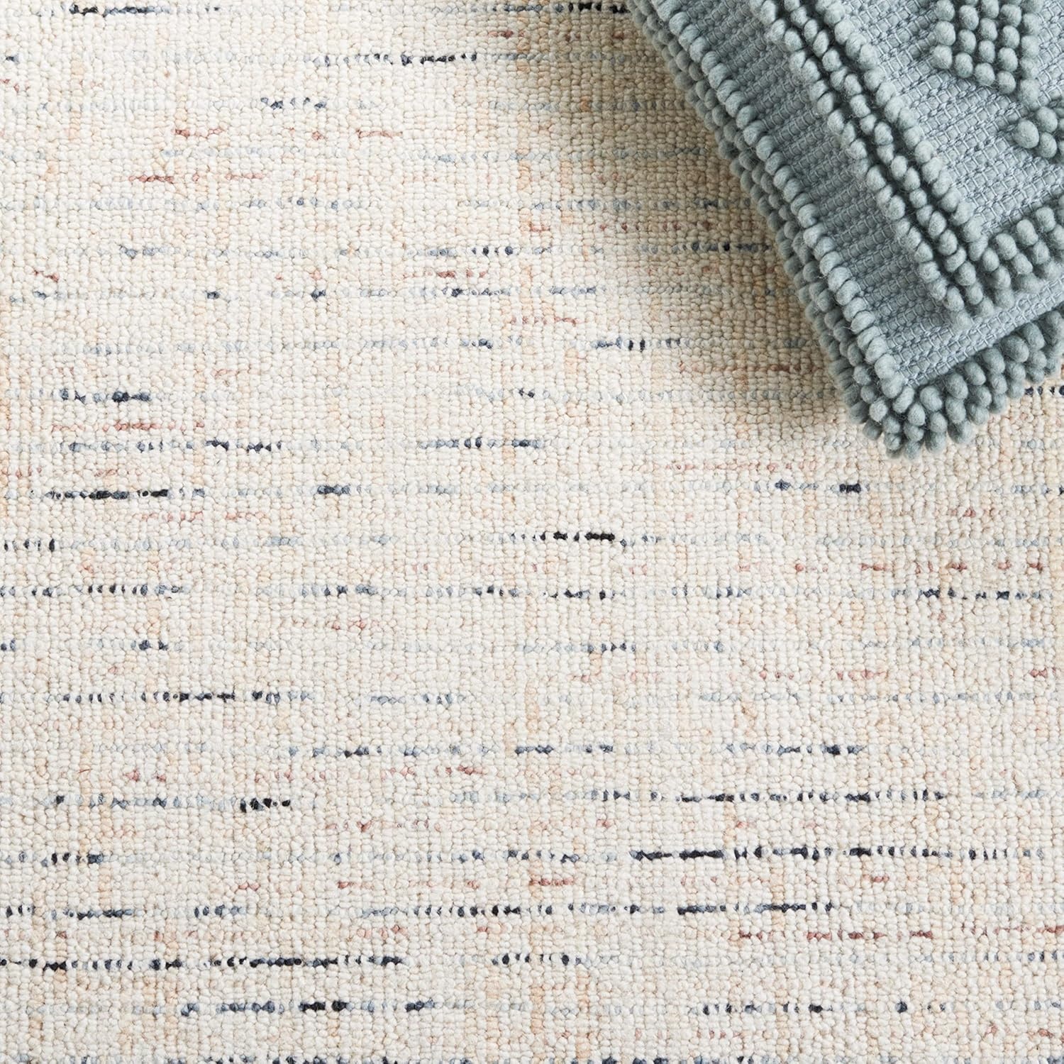 image:imageSAFAVIEH Area Rug 8x10 Abstract Collection Large Light Grey amp Ivory Handmade Wool Ideal for Living Room Bedroom Office Dining Space ABT468FIvoryBlue