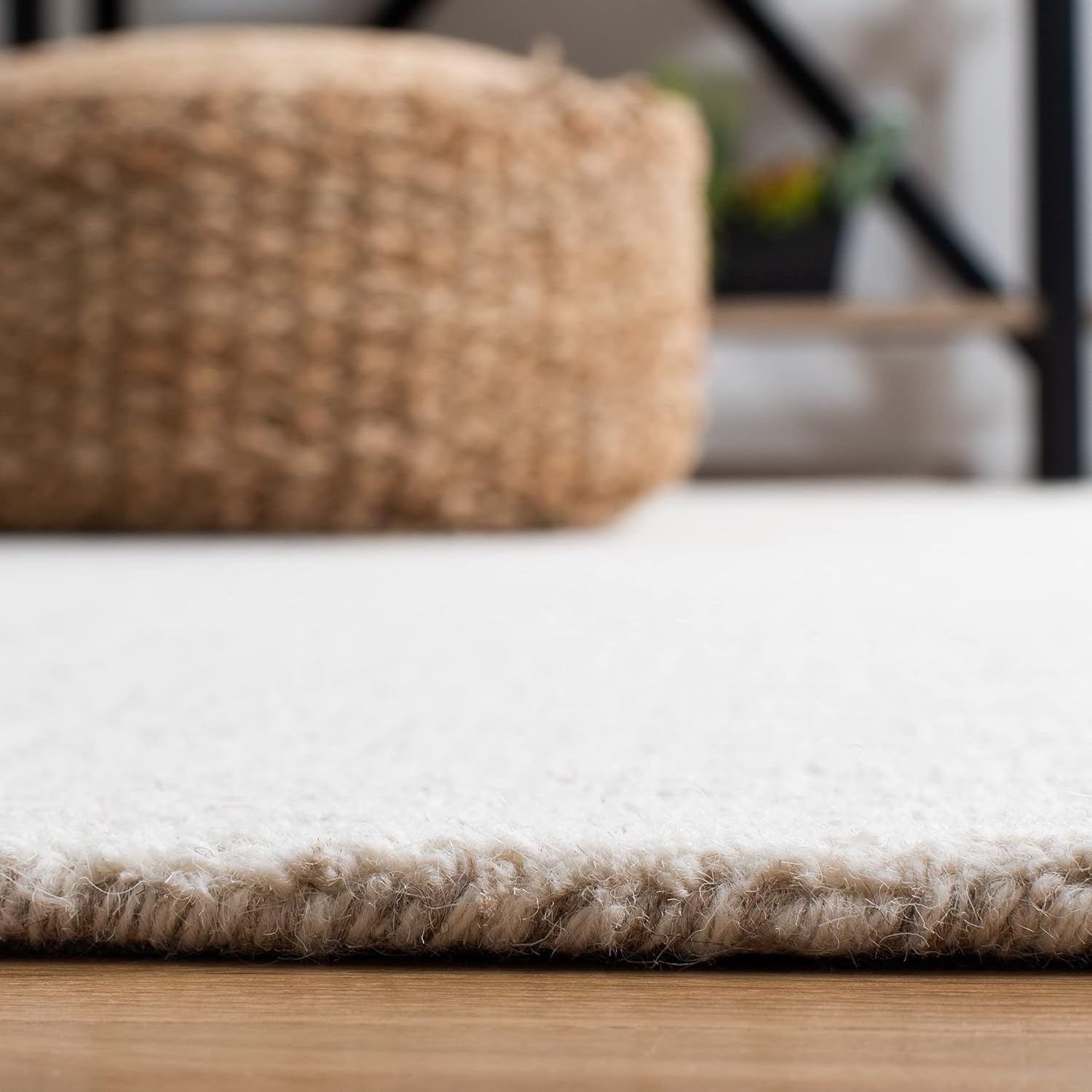 image:imageSAFAVIEH Area Rug 8x10 Abstract Collection Large Light Grey amp Ivory Handmade Wool Ideal for Living Room Bedroom Office Dining Space ABT468FIvoryBeige