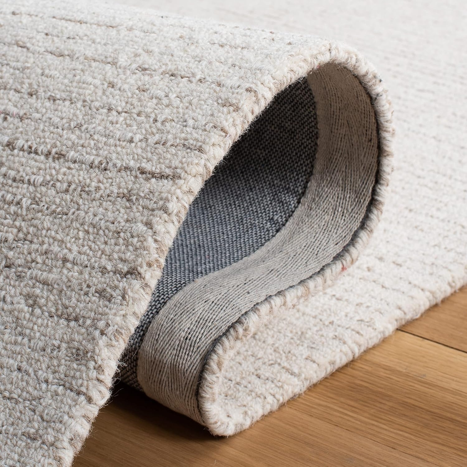 image:imageSAFAVIEH Area Rug 8x10 Abstract Collection Large Light Grey amp Ivory Handmade Wool Ideal for Living Room Bedroom Office Dining Space ABT468FIvoryBeige