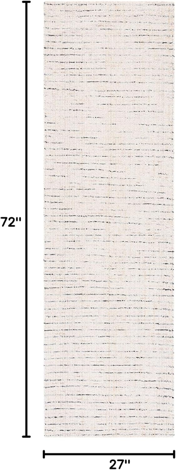 image:imageSAFAVIEH Area Rug 8x10 Abstract Collection Large Light Grey amp Ivory Handmade Wool Ideal for Living Room Bedroom Office Dining Space ABT468FIvoryBlue