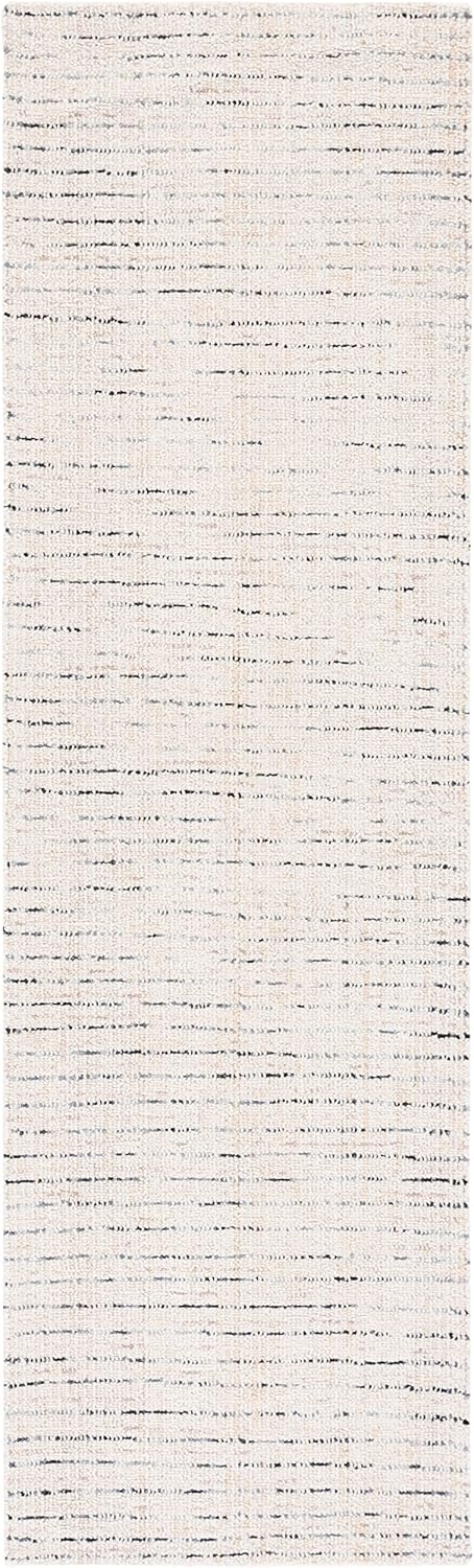 image:imageSAFAVIEH Area Rug 8x10 Abstract Collection Large Light Grey amp Ivory Handmade Wool Ideal for Living Room Bedroom Office Dining Space ABT468FIvoryBlue