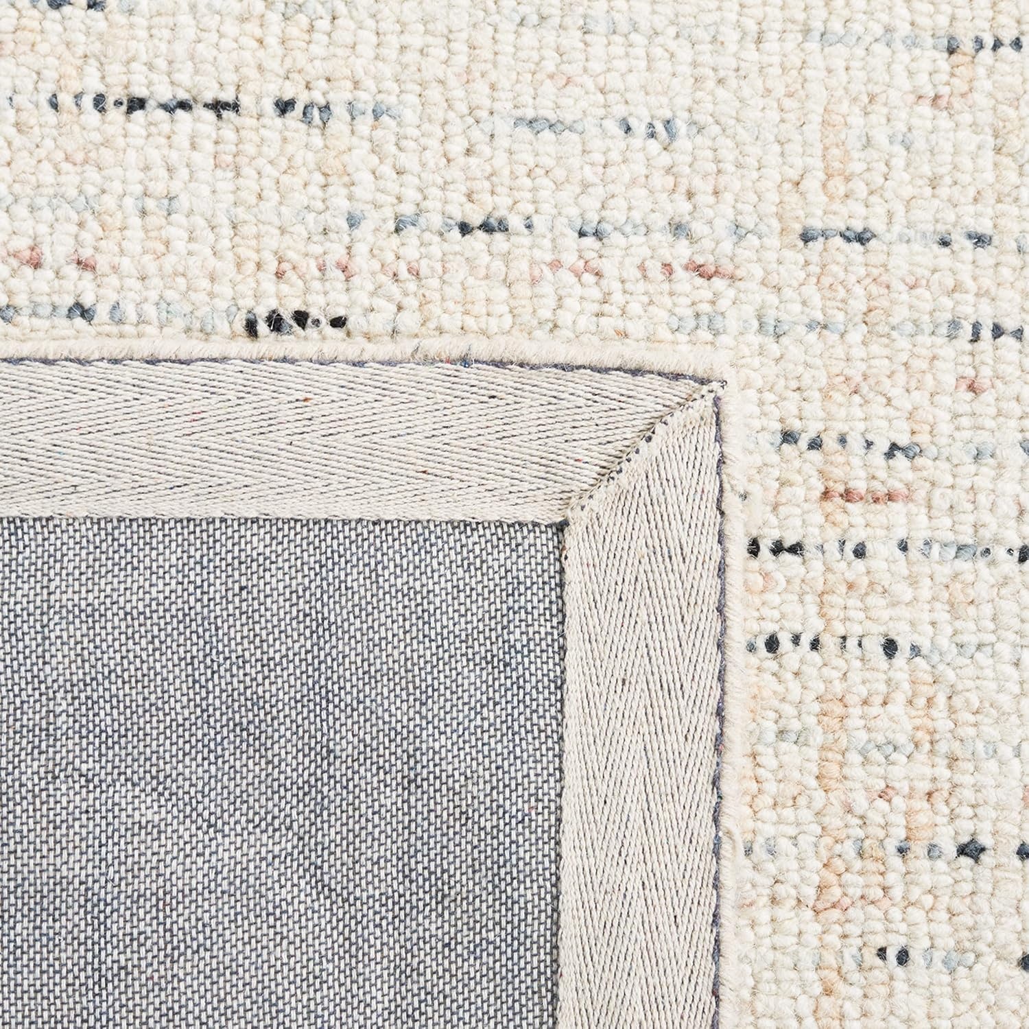 image:imageSAFAVIEH Area Rug 8x10 Abstract Collection Large Light Grey amp Ivory Handmade Wool Ideal for Living Room Bedroom Office Dining Space ABT468FIvoryBlue