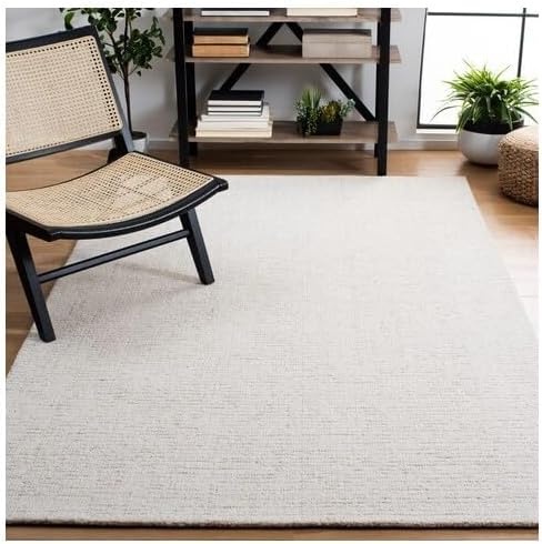 image:imageSAFAVIEH Area Rug 8x10 Abstract Collection Large Light Grey amp Ivory Handmade Wool Ideal for Living Room Bedroom Office Dining Space ABT468FIvoryBeige