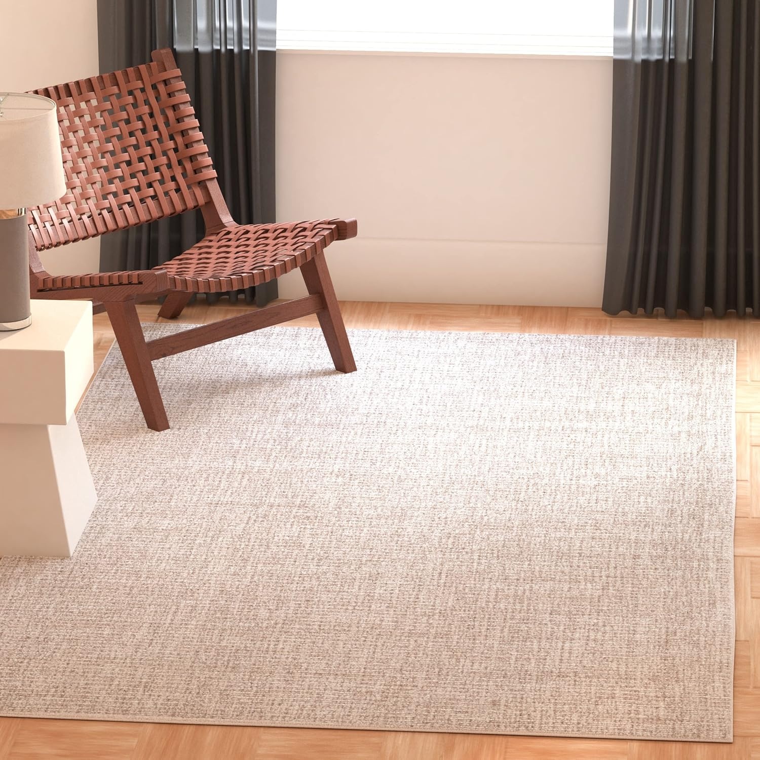 image:imageSAFAVIEH Area Rug 8x10 Abstract Collection Large Light Grey amp Ivory Handmade Wool Ideal for Living Room Bedroom Office Dining Space ABT468FIvoryGrey