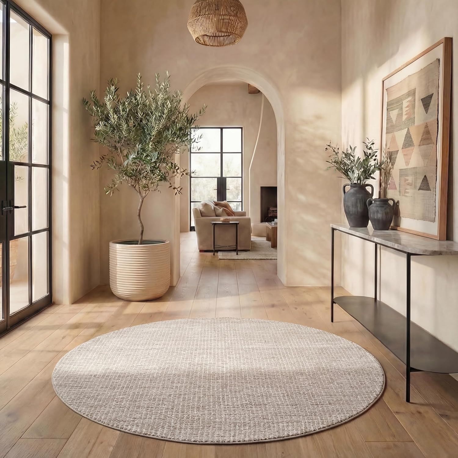image:imageSAFAVIEH Area Rug 8x10 Abstract Collection Large Light Grey amp Ivory Handmade Wool Ideal for Living Room Bedroom Office Dining Space ABT468FIvoryGrey