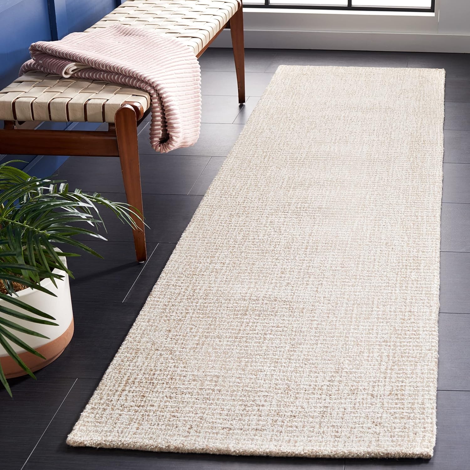 image:imageSAFAVIEH Area Rug 8x10 Abstract Collection Large Light Grey amp Ivory Handmade Wool Ideal for Living Room Bedroom Office Dining Space ABT468FIvoryGrey