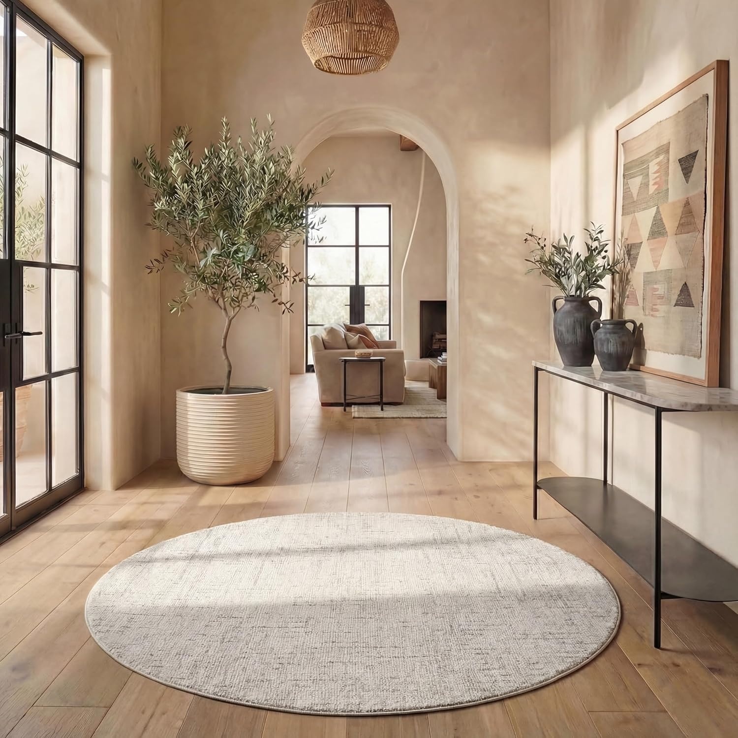 image:imageSAFAVIEH Area Rug 8x10 Abstract Collection Large Light Grey amp Ivory Handmade Wool Ideal for Living Room Bedroom Office Dining Space ABT468FIvoryLight Grey