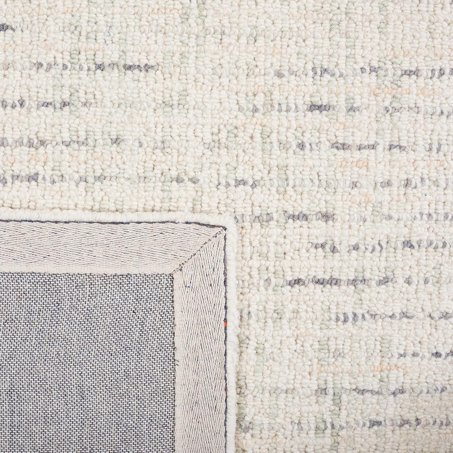 image:imageSAFAVIEH Area Rug 8x10 Abstract Collection Large Light Grey amp Ivory Handmade Wool Ideal for Living Room Bedroom Office Dining Space ABT468FIvoryLight Grey