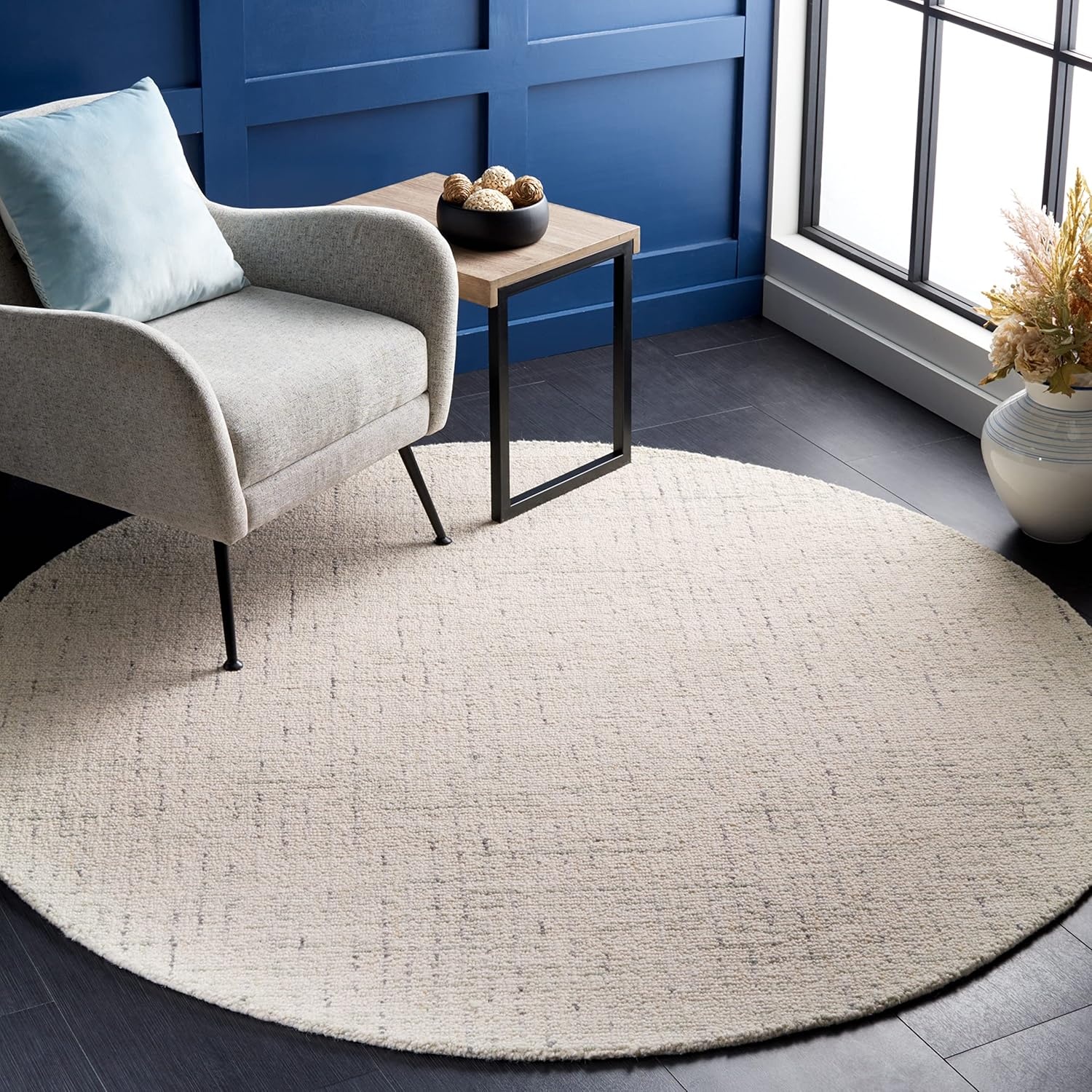 image:imageSAFAVIEH Area Rug 8x10 Abstract Collection Large Light Grey amp Ivory Handmade Wool Ideal for Living Room Bedroom Office Dining Space ABT468FIvoryLight Grey