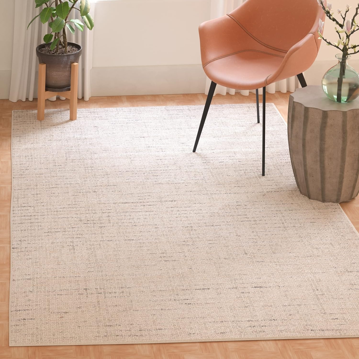 image:imageSAFAVIEH Area Rug 8x10 Abstract Collection Large Light Grey amp Ivory Handmade Wool Ideal for Living Room Bedroom Office Dining Space ABT468FIvoryLight Grey