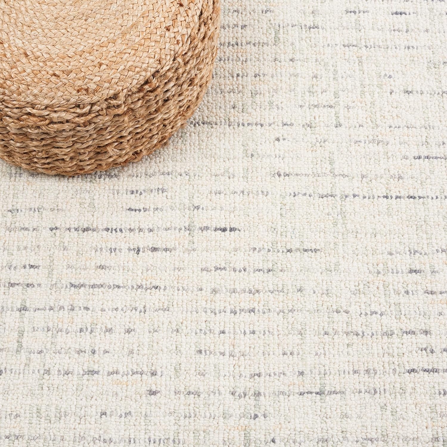 image:imageSAFAVIEH Area Rug 8x10 Abstract Collection Large Light Grey amp Ivory Handmade Wool Ideal for Living Room Bedroom Office Dining Space ABT468FIvoryLight Grey