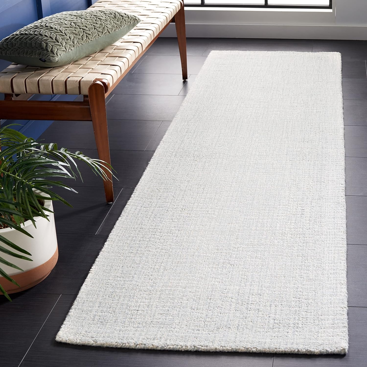 image:imageSAFAVIEH Area Rug 8x10 Abstract Collection Large Light Grey amp Ivory Handmade Wool Ideal for Living Room Bedroom Office Dining Space ABT468FLight GreyIvory