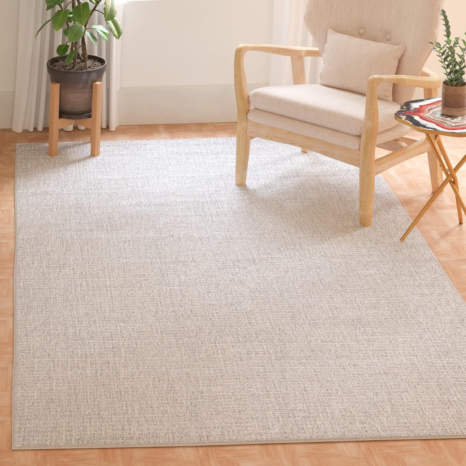image:imageSAFAVIEH Area Rug 8x10 Abstract Collection Large Light Grey amp Ivory Handmade Wool Ideal for Living Room Bedroom Office Dining Space ABT468FLight GreyIvory