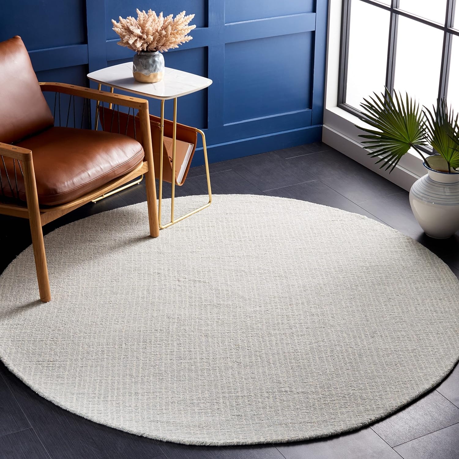 image:imageSAFAVIEH Area Rug 8x10 Abstract Collection Large Light Grey amp Ivory Handmade Wool Ideal for Living Room Bedroom Office Dining Space ABT468FLight GreyIvory