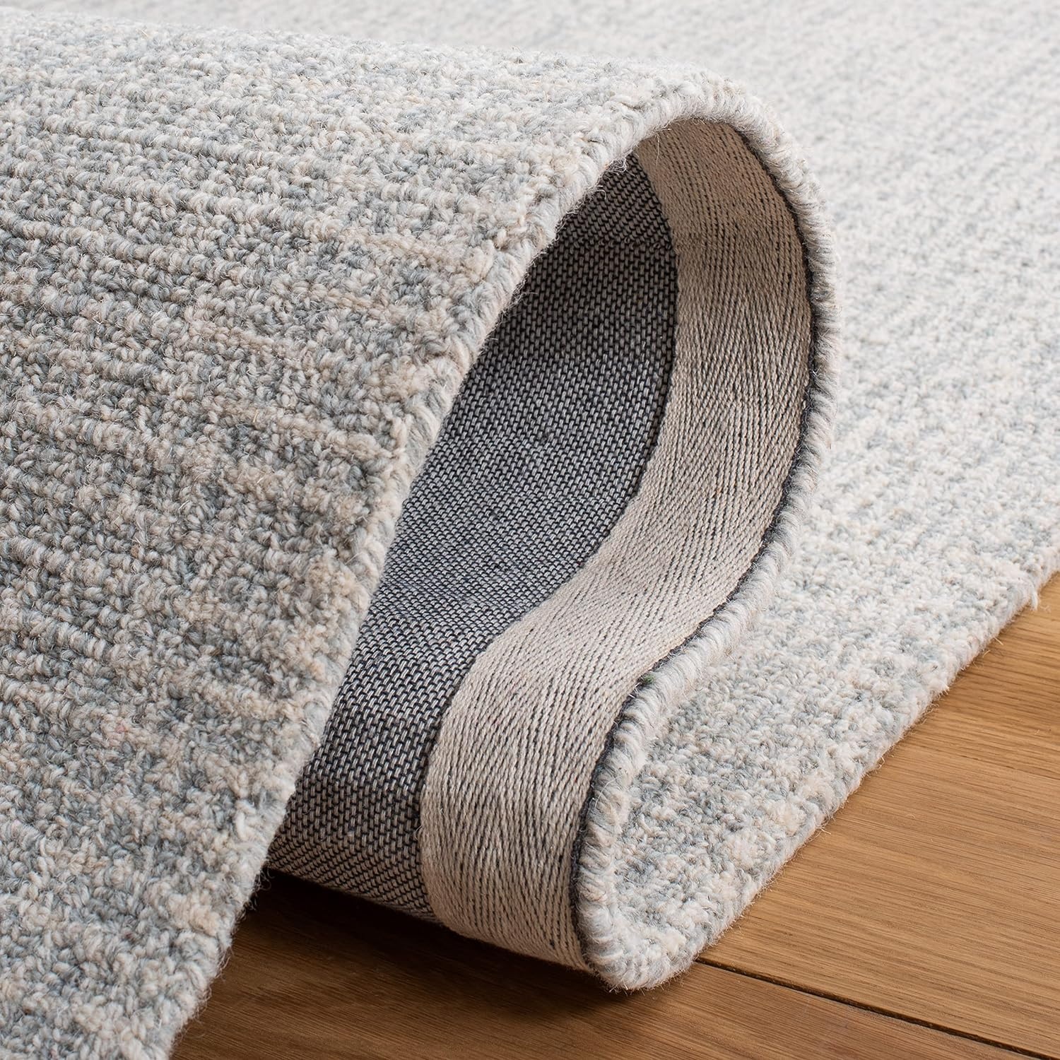 image:imageSAFAVIEH Area Rug 8x10 Abstract Collection Large Light Grey amp Ivory Handmade Wool Ideal for Living Room Bedroom Office Dining Space ABT468FLight GreyIvory