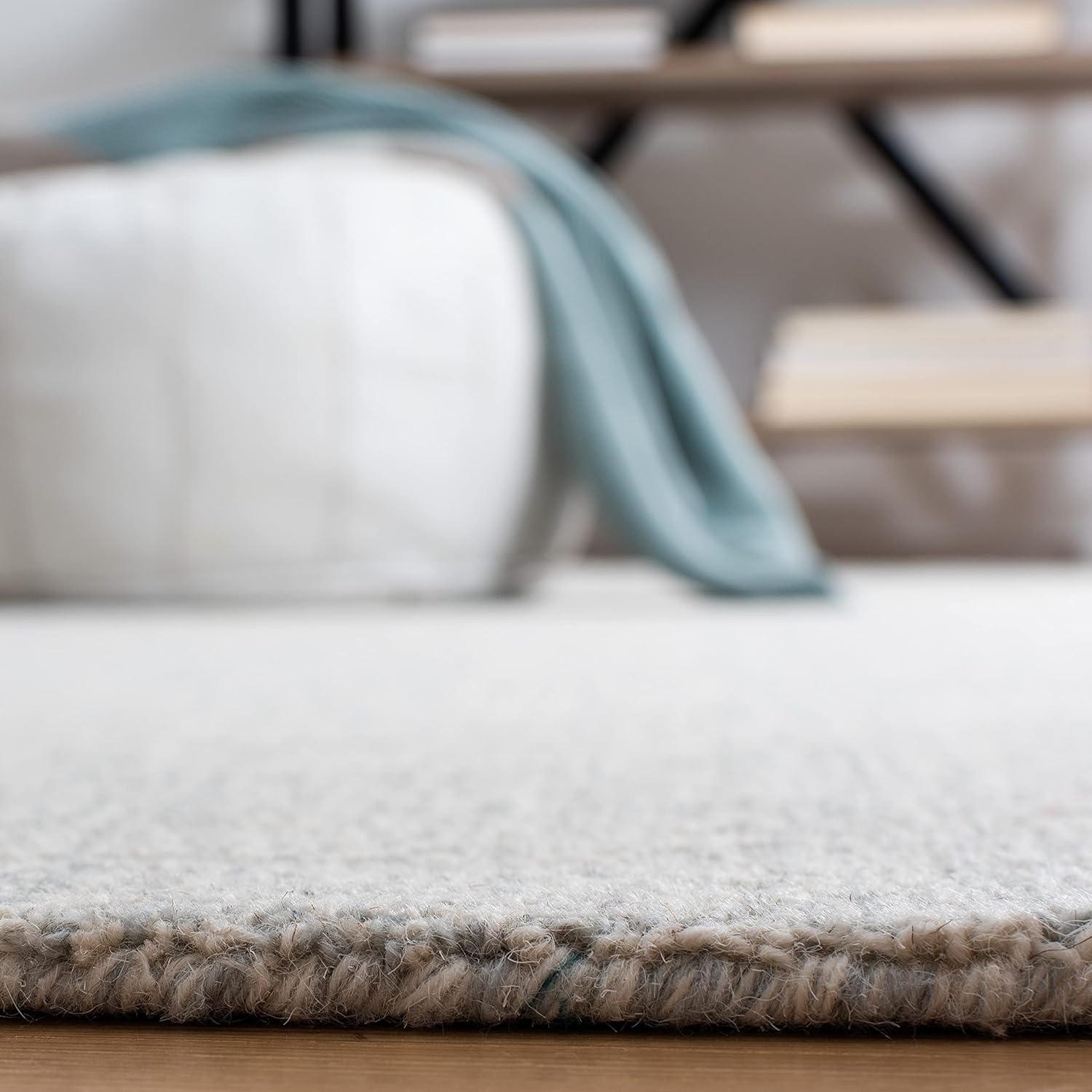 image:imageSAFAVIEH Area Rug 8x10 Abstract Collection Large Light Grey amp Ivory Handmade Wool Ideal for Living Room Bedroom Office Dining Space ABT468FLight GreyIvory
