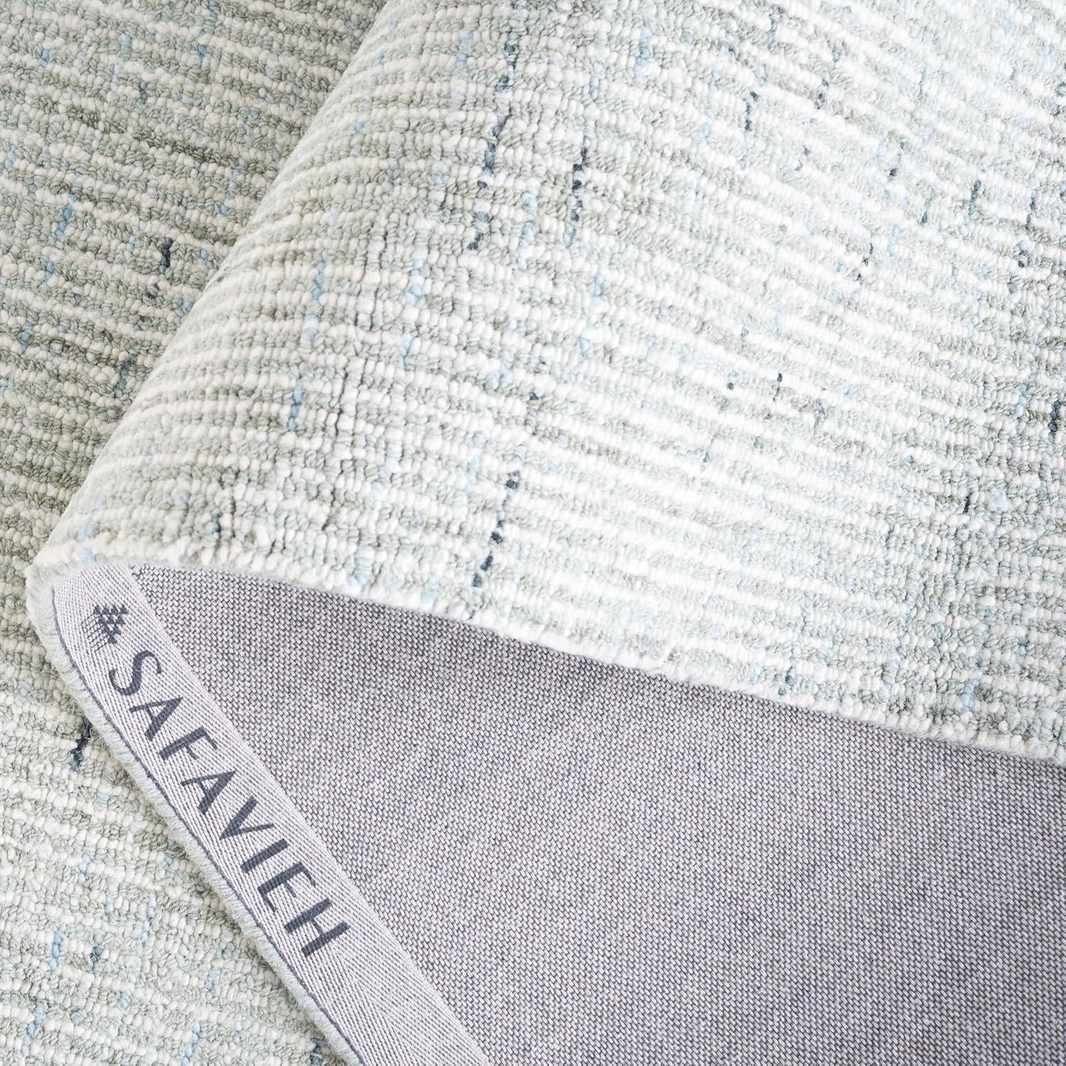 image:imageSAFAVIEH Area Rug 8x10 Abstract Collection Large Light Grey amp Ivory Handmade Wool Ideal for Living Room Bedroom Office Dining Space ABT468FSageIvory