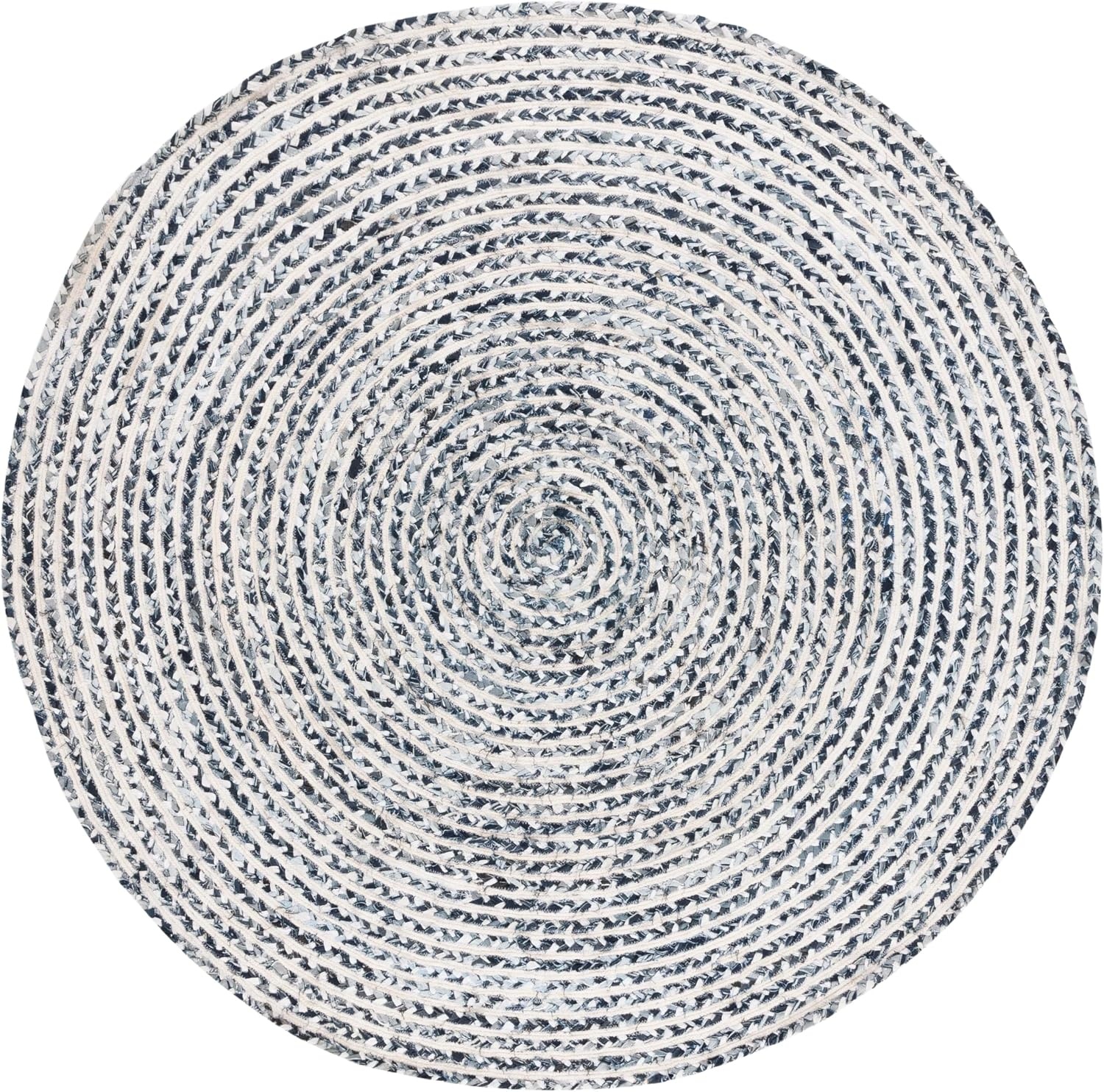 image:imageSAFAVIEH Area Rug 8x10 Braided Collection Large Blue amp Ivory Handmade Cotton Ideal for Living Room Bedroom Office Dining Space BRD260MBlackNavy