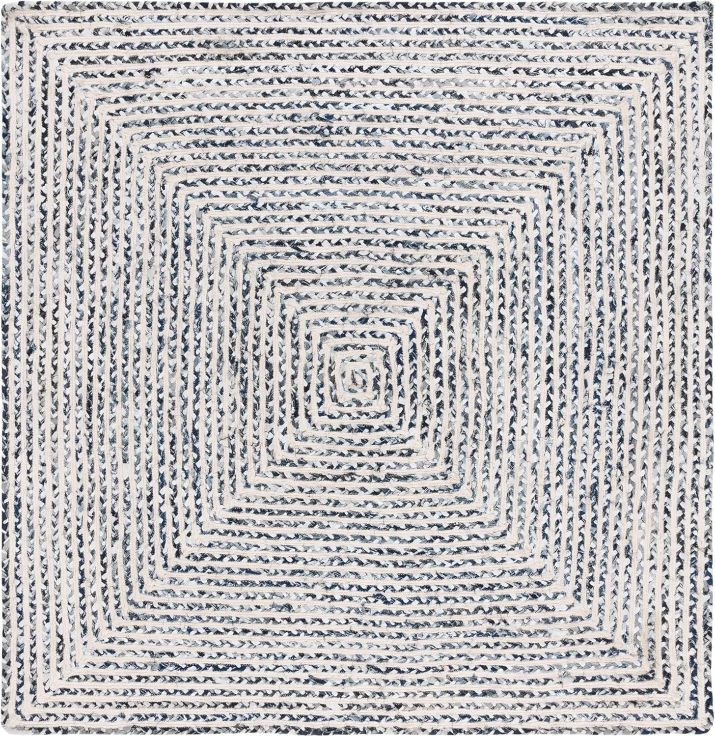 image:imageSAFAVIEH Area Rug 8x10 Braided Collection Large Blue amp Ivory Handmade Cotton Ideal for Living Room Bedroom Office Dining Space BRD260MBlackNavy