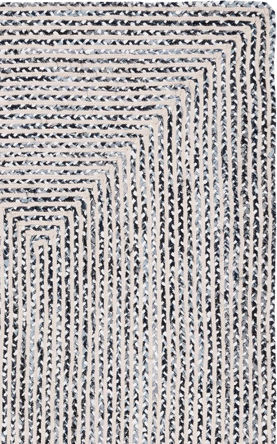image:imageSAFAVIEH Area Rug 8x10 Braided Collection Large Blue amp Ivory Handmade Cotton Ideal for Living Room Bedroom Office Dining Space BRD260MBlackNavy